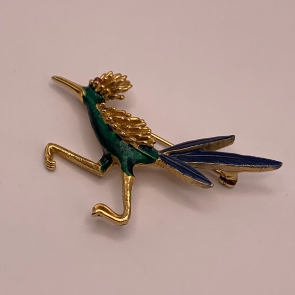 Designer Vintage BOUCHER Road Runner Brooch - Signed and Numbered 8390P - Picture 3 of 4